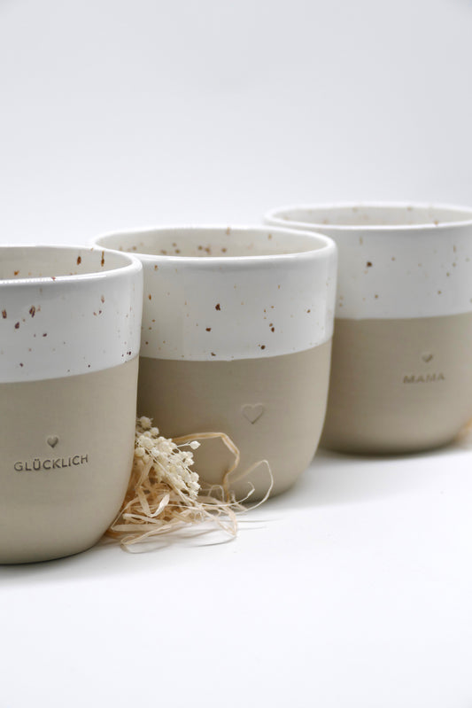 Eulenschnitt Becher in verschiedenen Variationen