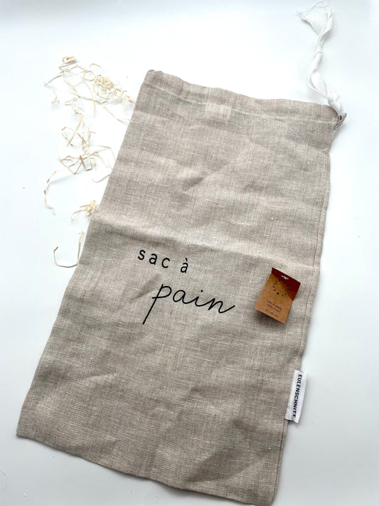 Eulenschnitt Brotbeutel aus Leinen