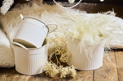 Metalleimer Creme