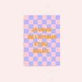 Postkarte Je veux de l'amour et du soleil