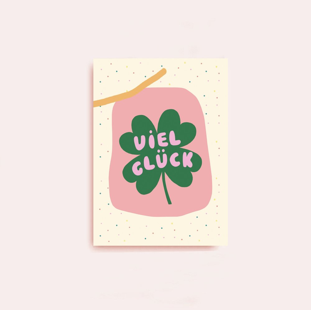 Postkarte Viel Glück
