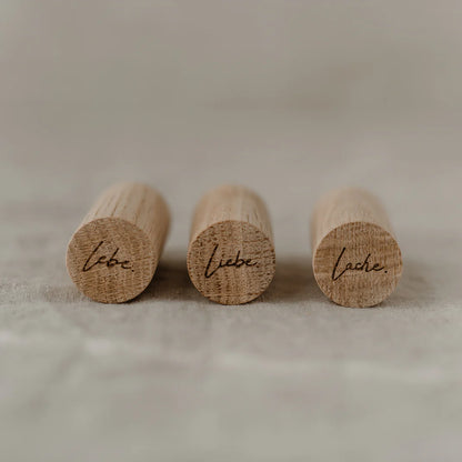 Eulenschnitt Wandhaken Holz  Lebe Liebe Lache