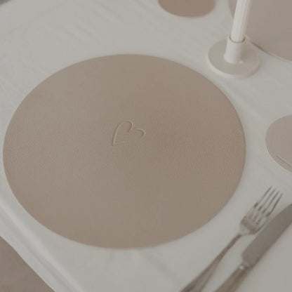 Eulenschnitt Wendbares Platzset Herz Creme