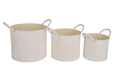 Metalleimer Creme