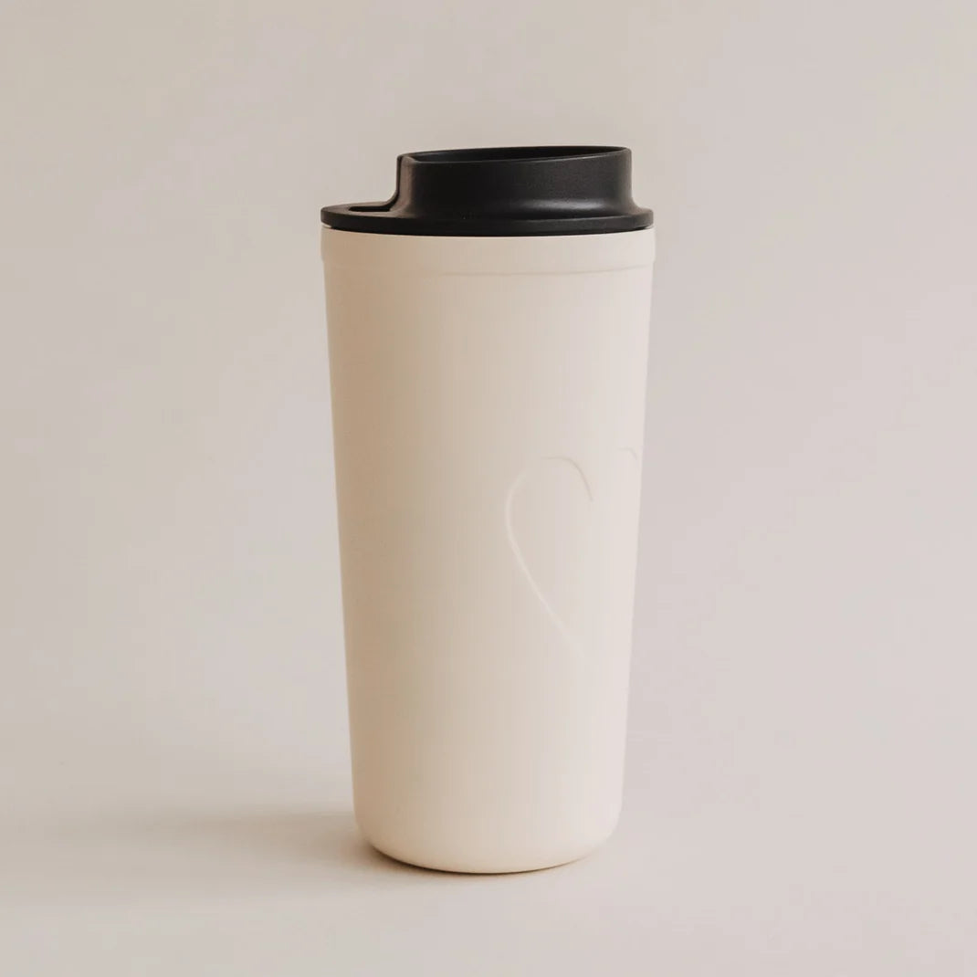 Eulenschnitt Kaffeebecher To Go Herz creme