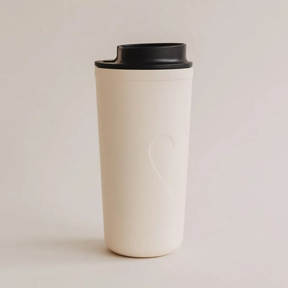 Eulenschnitt Kaffeebecher To Go Herz creme