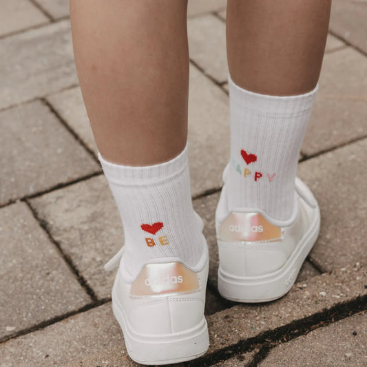 Eulenschnitt Kindersocken weiß Be Happy