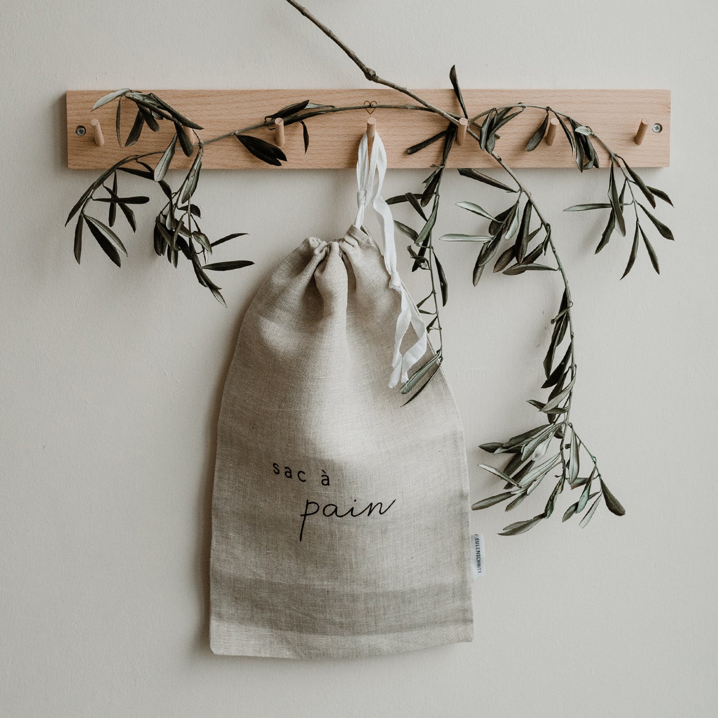 Eulenschnitt Brotbeutel aus Leinen